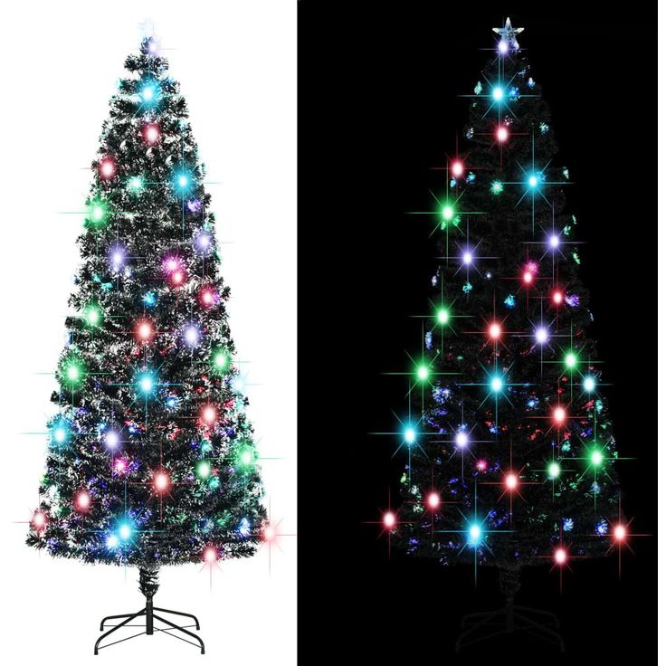 Tekojoulukuusi jalustalla, 7 eri väristä valoa, 240cm, 380 oksaa
