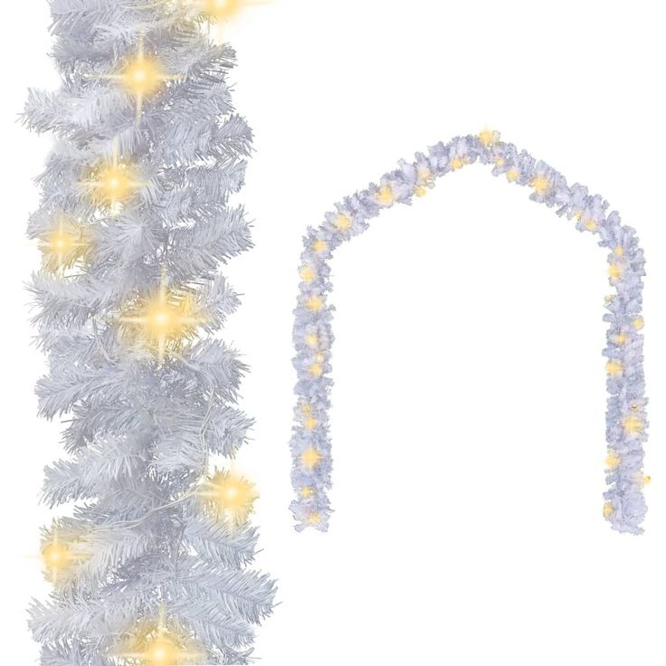 Jouluköynnös LED-valoilla, 10 m, valkoinen