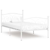 Sängynrunko sälepohjalla valkoinen metalli 100x200 cm
