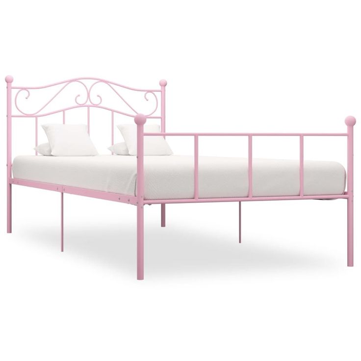 Sängynrunko pinkki metalli 100x200cm_1
