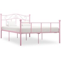 Sängynrunko pinkki metalli 160x200cm