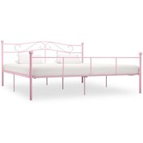 Sängynrunko pinkki metalli 180x200cm