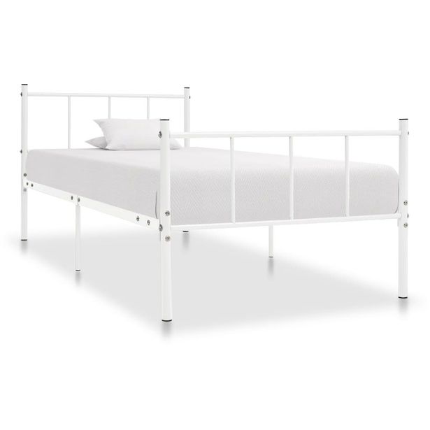Sängynrunko valkoinen metalli 90x200_1