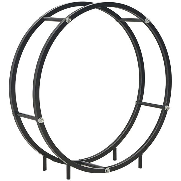 Polttopuuteline 70x20x70cm, musta, teräs