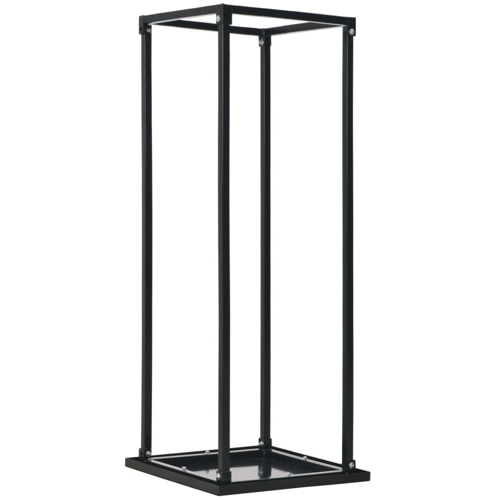 Polttopuuteline alustalla 37x37x113cm, musta, teräs