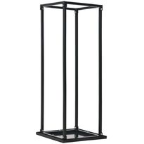 Polttopuuteline alustalla 37x37x113cm, musta, teräs