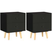 Yöpöydät 2 kpl musta 40x30x50 cm täysi mänty