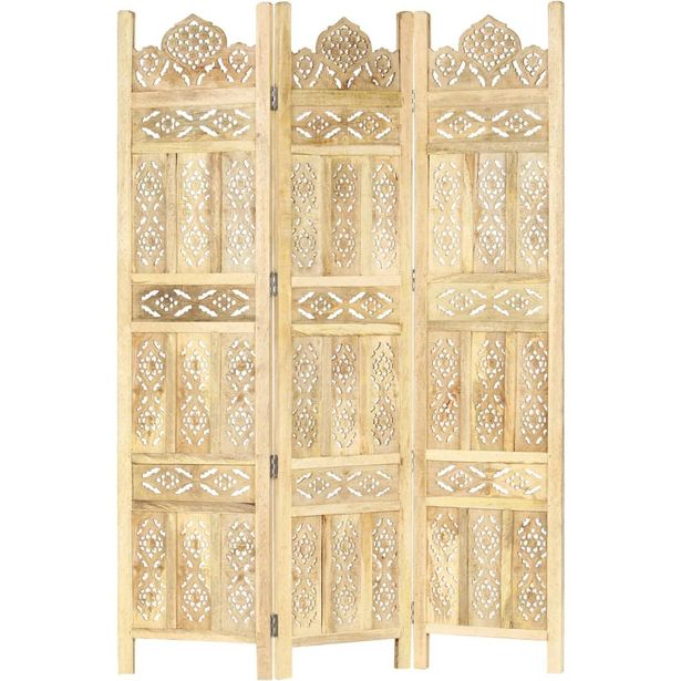 3-paneelinen tilanjakaja 120x165 cm täysi mangopuu_1