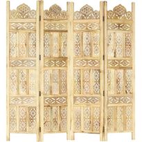 4-paneelinen tilanjakaja 160x165 cm täysi mangopuu