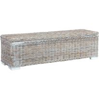 Säilytyslaatikko 120cm valk. kubu-rottinki ja täysi mangopuu