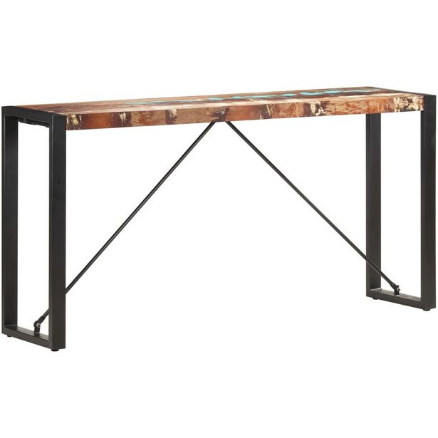 Sivupöytä 150x35x76 cm täysi kierrätetty puu_1