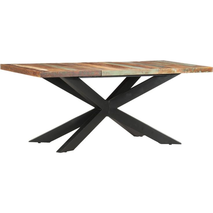 Ruokapöytä 180x90x76 cm kierrätetty puu_1