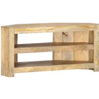Kulma-tv-kaappi 90x45x45 cm täysi mangopuu