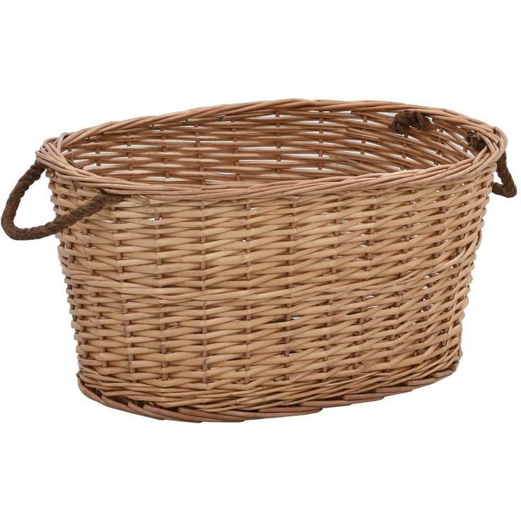 Polttopuukori kantokahvoilla 58x42x29cm, luonnollinen paju