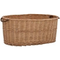 Polttopuukori kantokahvoilla 78x54x34cm, luonnollinen paju
