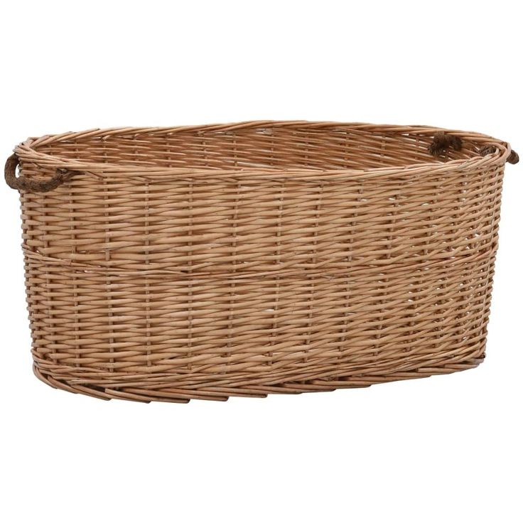 Polttopuukori kantokahvoilla 78x54x34cm, luonnollinen paju