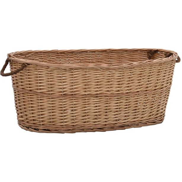 Polttopuukori kantokahvoilla 88x57x34cm, luonnollinen paju