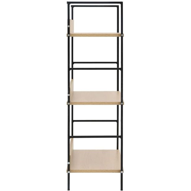 3-tasoinen kirjahylly, tammi, 60x27,6x90,5 cm, lastulevy