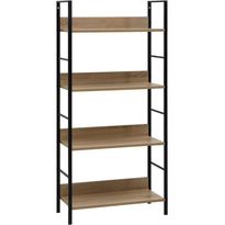 4-tasoinen kirjahylly tammi 60x27,6x124,5cm lastulevy