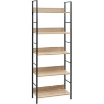 5-tasoinen kirjahylly tammi 60x27,6x158,5 cm lastulevy
