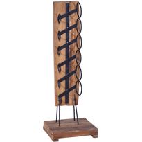 Viinipulloteline, 6-pullolle, 35x35x100 cm, täysi tiikki
