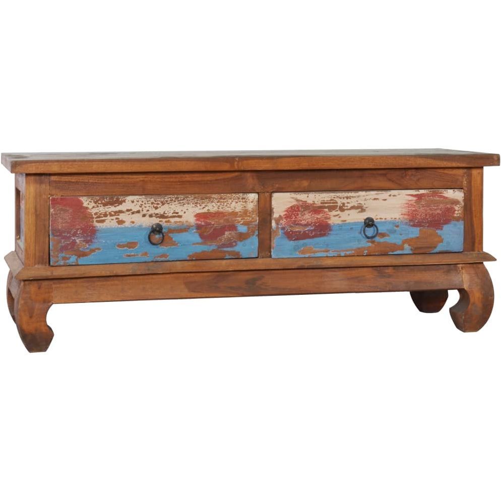 Tv-taso 110x35x40 cm kierrätetty tiikki