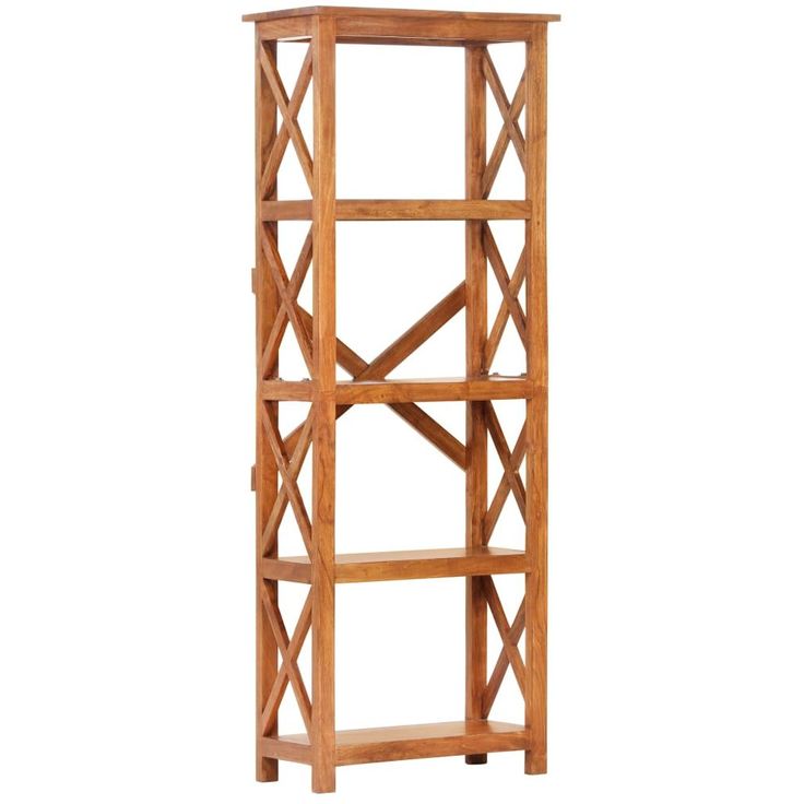 Kirjahylly 60x30x180 cm täysi akaasiapuu seesamviimeistelyllä_1