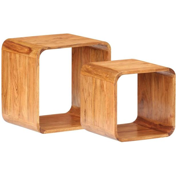 Sivupöydät 2 kpl täysi seesamviimeistelty akaasiapuu_1