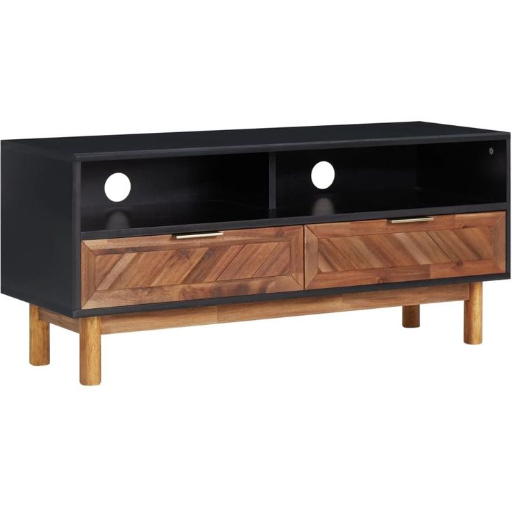 Tv-taso 100x35x45 cm täysi akaasiapuu ja mdf_1