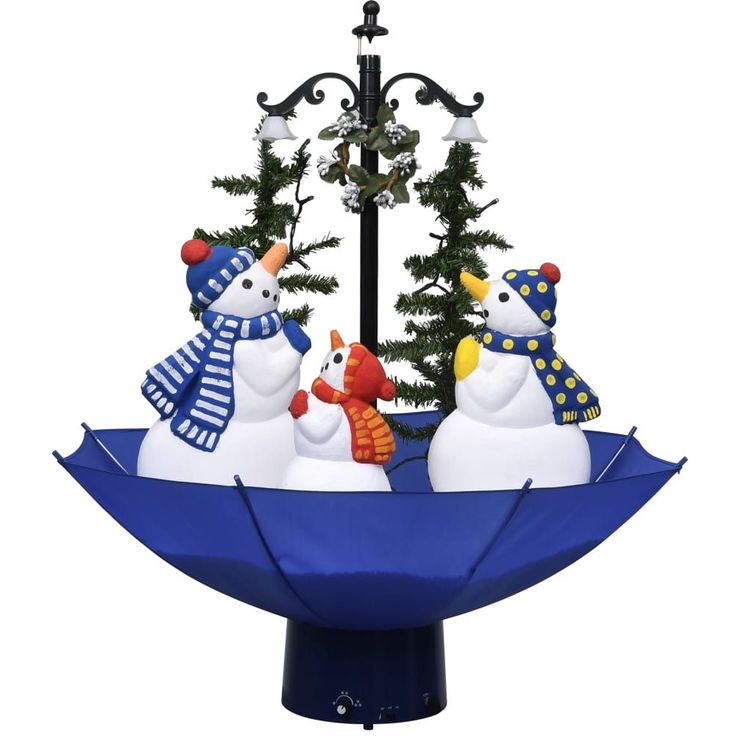 Lunta satava joulukuusi sateenvarjopohjalla, sininen, 75cm, PVC