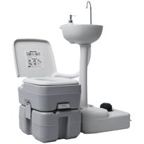 Kannettava retki-WC ja käsienpesuallas, harmaa