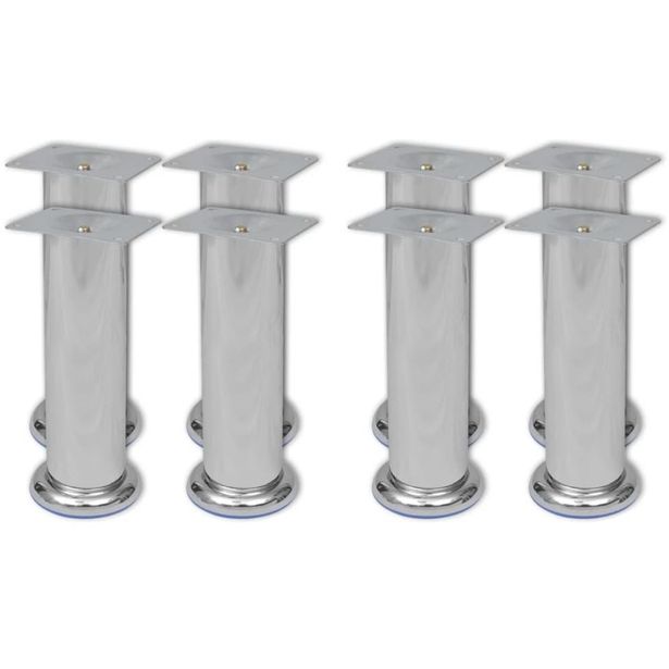 Sohvanjalat 8 kpl pyöreät kromi 180 mm_1