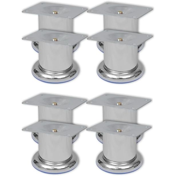 Sohvanjalat 8 kpl pyöreät kromi 60 mm_1