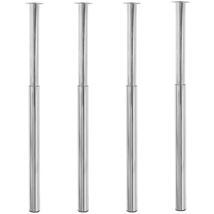 Teleskooppiset pöydänjalat 4 kpl kromi 710 mm - 1 100 mm_1