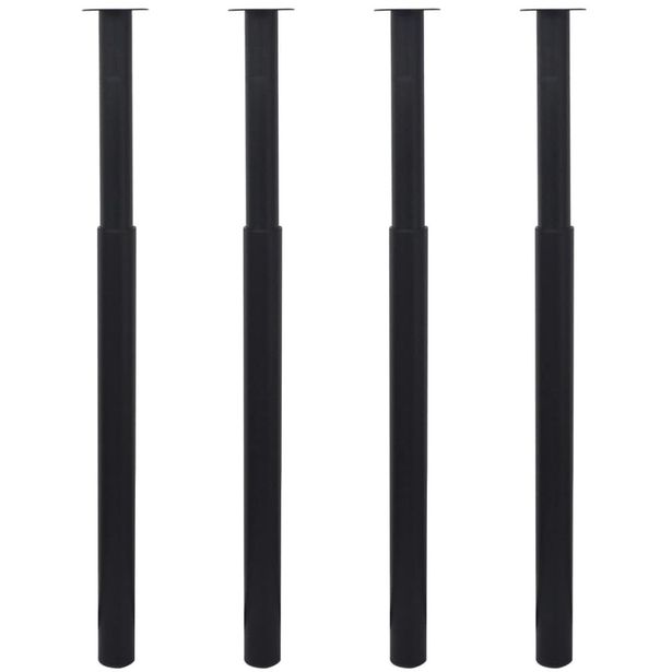 Teleskooppiset pöydänjalat 4 kpl musta 710 mm-1100 mm_1
