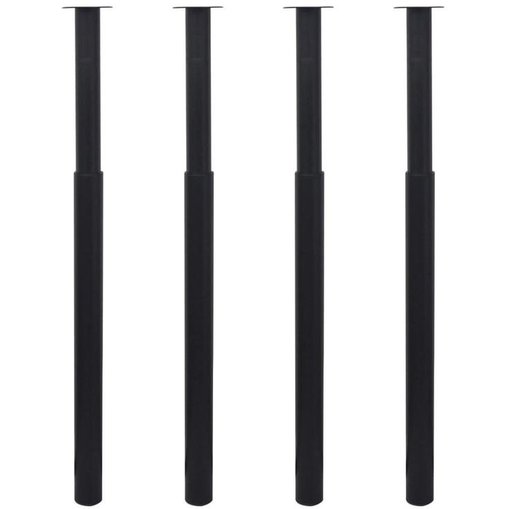 Teleskooppiset pöydänjalat 4 kpl musta 710 mm-1100 mm_1