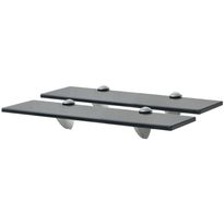 Kelluvat hyllyt, 2 kpl, lasi, 40x10 cm, 8 mm, musta