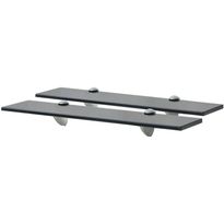 Kelluvat hyllyt, 2 kpl, lasi, 50x10 cm, 8 mm, musta
