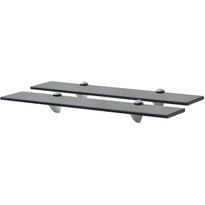 Kelluvat hyllyt, 2 kpl, lasi, 60x10 cm, 8 mm, musta