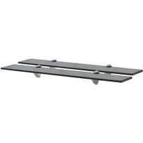 Kelluvat hyllyt, 2 kpl, lasi, 70x10 cm, 8 mm, musta