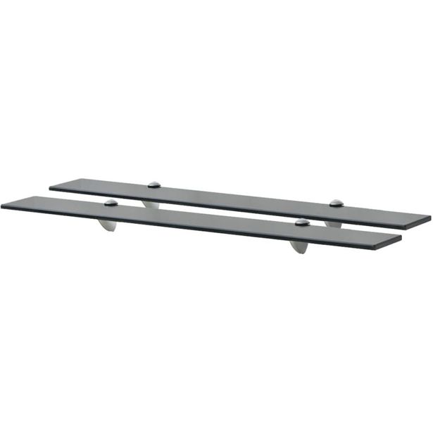 Kelluvat hyllyt, 2 kpl, lasi, 80x10 cm, 8 mm