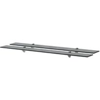 Kelluvat hyllyt, 2 kpl, lasi, 100x10 cm, 8 mm, musta