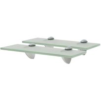 Kelluvat hyllyt, 2 kpl, lasi, 30x10 cm, 8 mm, huurre
