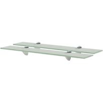 Kelluvat hyllyt, 2 kpl, lasi, 60x10 cm, 8 mm, huurre