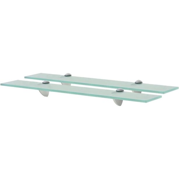 Kelluvat hyllyt, 2 kpl, lasi, 60x20 cm, 8 mm