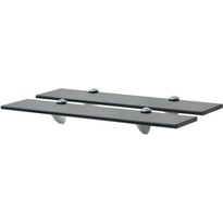 Kelluvat hyllyt, 2 kpl, lasi, 50x20 cm, 8 mm, musta