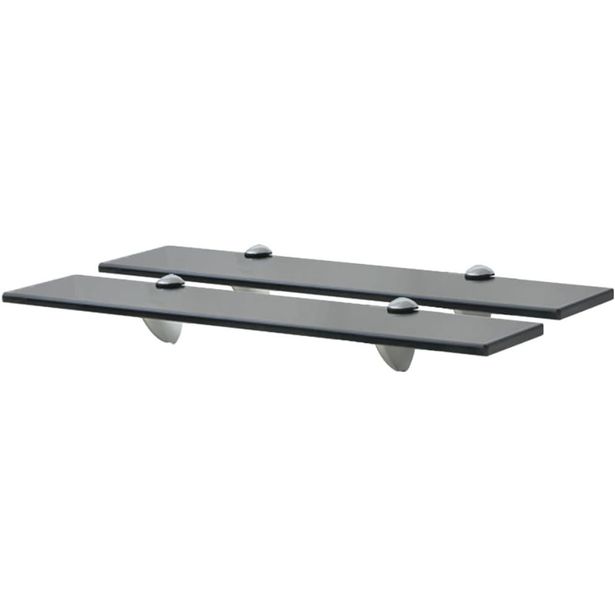 Kelluvat hyllyt, 2 kpl, lasi, 50x20 cm, 8 mm