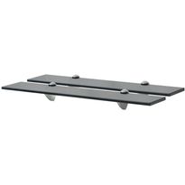 Kelluvat hyllyt, 2 kpl, lasi, 60x20 cm, 8 mm, musta