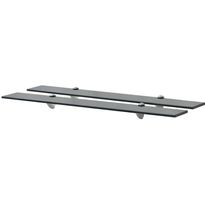 Kelluvat hyllyt, 2 kpl, lasi, 80x20 cm, 8 mm, musta