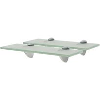 Kelluvat hyllyt, 2 kpl, lasi, 30x20 cm, 8 mm, huurre
